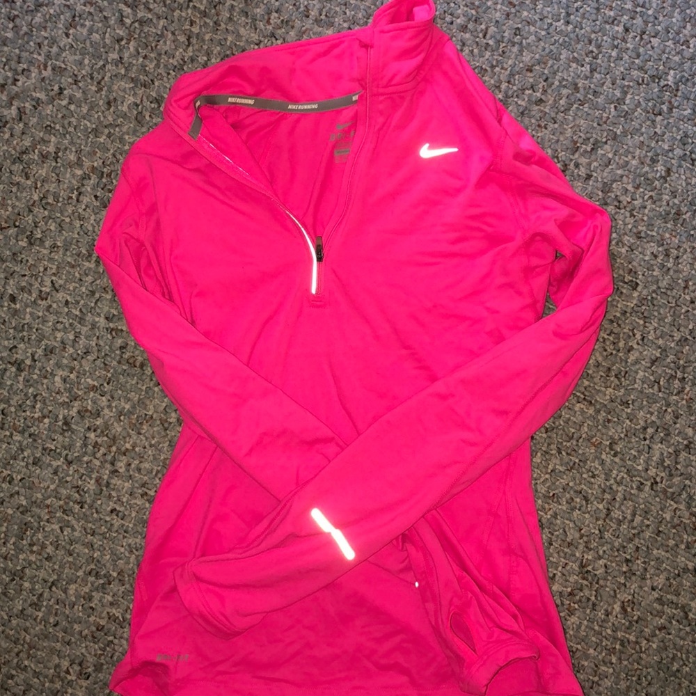 PINK NIKE QUARTER ZIP DRI-FIT